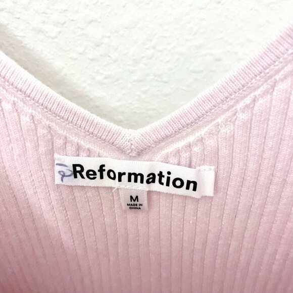 Reformation Heron Tank Cotton Sweater Dress Foxglove Pink Size M - Picture 3 of 6